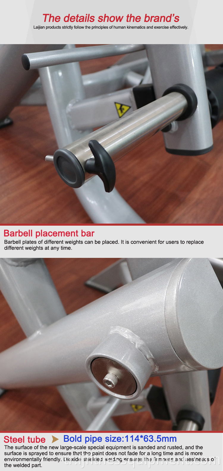 Ticari lüks spor salonu fitness ekipmanları kapalı egzersiz diz çökmüş bacak kıvrımlı yüklü makine